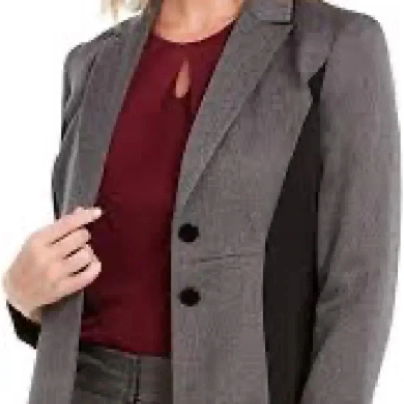 KASPER WOMENS BLAZER GRAY AND BLACK SIZE 2P PERFECT CONDITION‎ - Picture 1 of 10